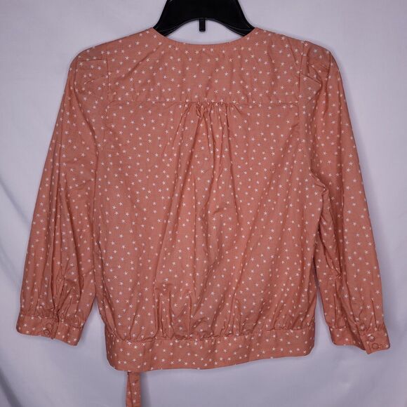 Madewell Top Womens Medium Wrap Star Print Cotton - Picture 6 of 11